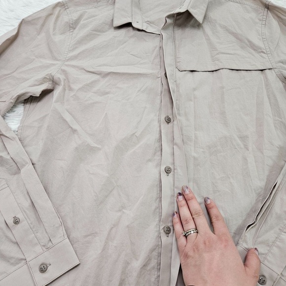 STAMPD Men's Tan Button Up 100% Cotton Long Sleeve Shirt. Size Medium - Picture 2 of 11